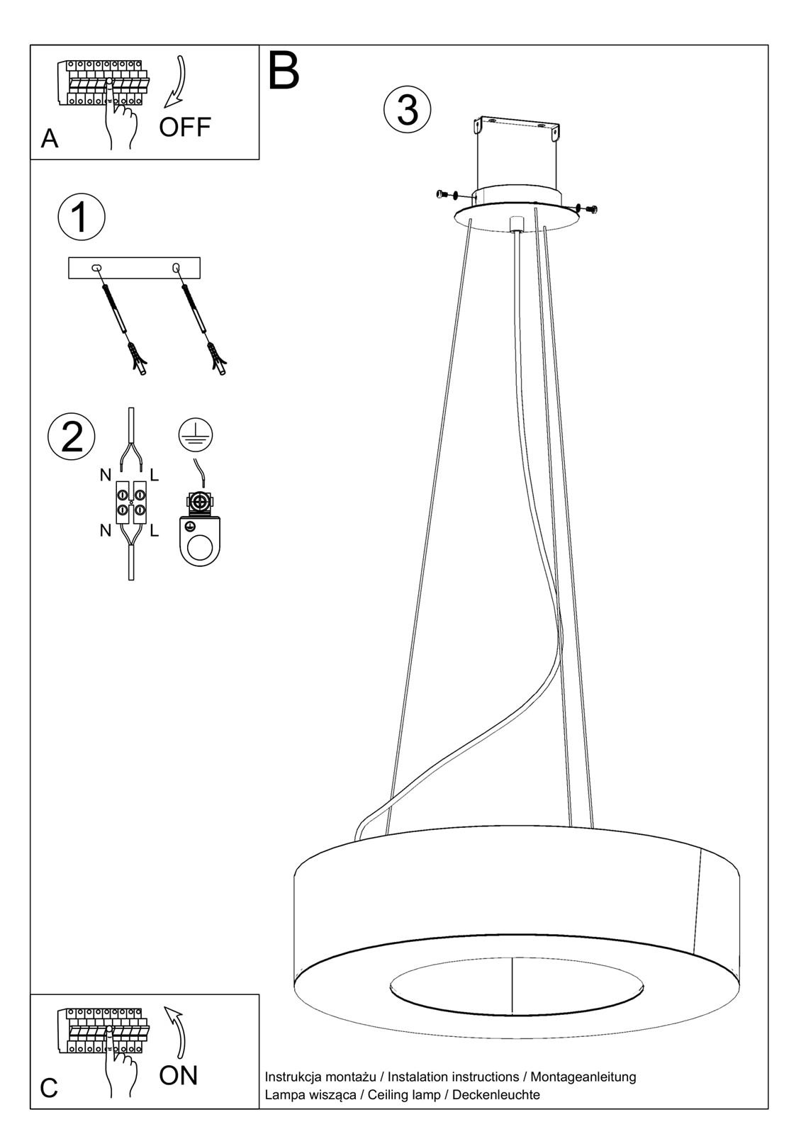 Żyrandol SATURNO 70 czarny - obrazek 6