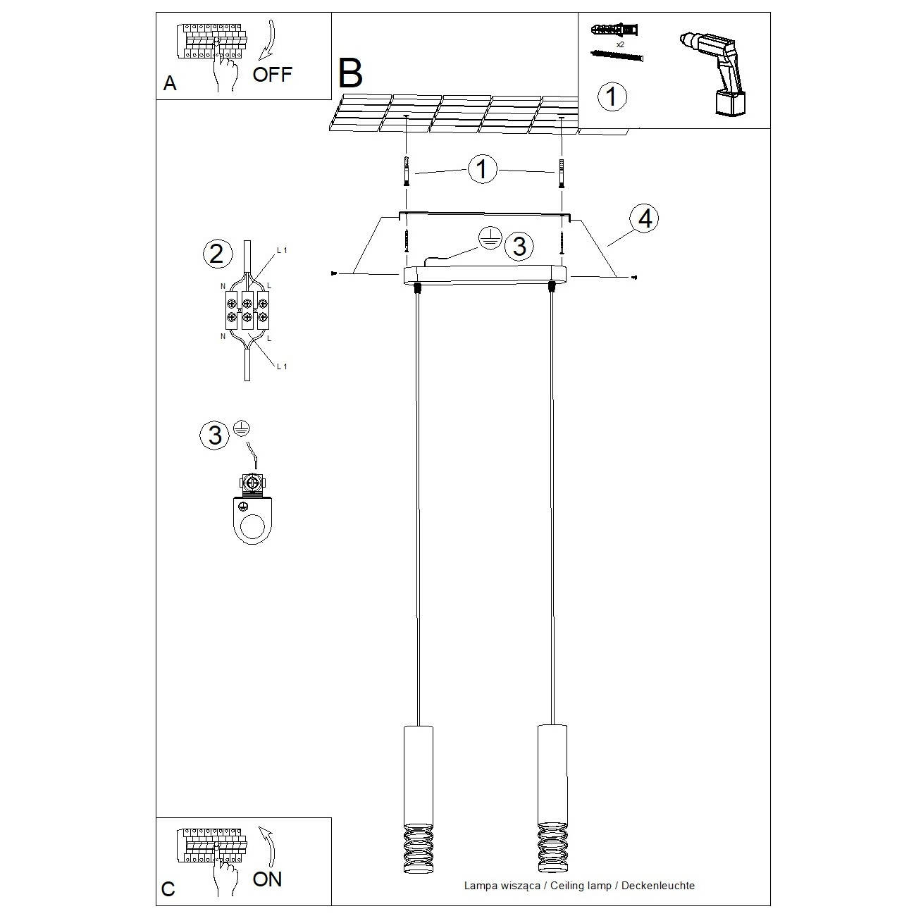 Lampa wisząca LAMI 2 biały - obrazek 11