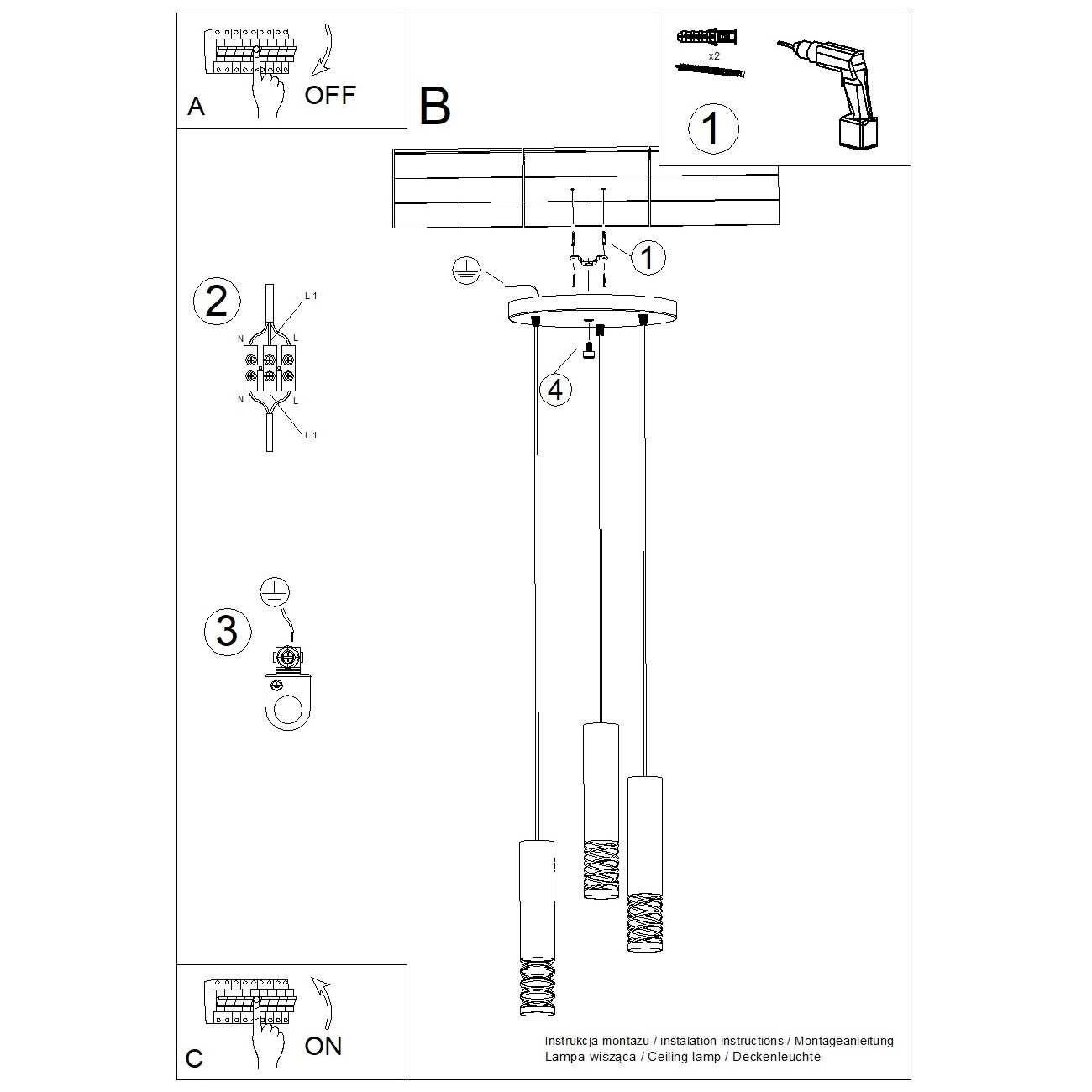 Lampa wisząca LAMI 3P biały - obrazek 12