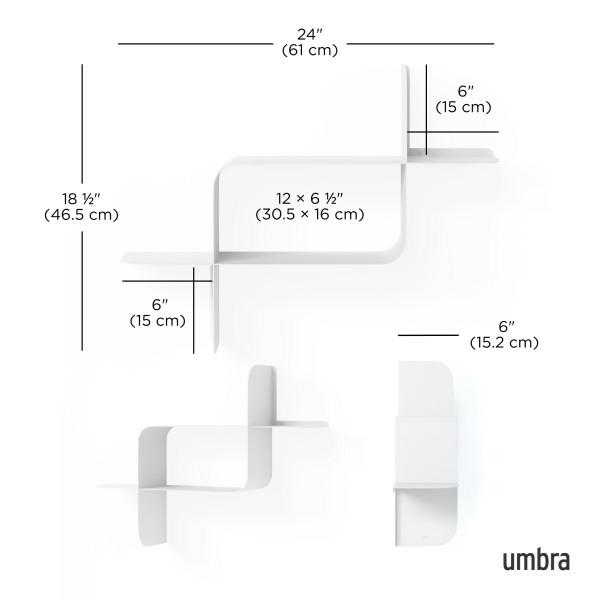 UMBRA zestaw 2 półek ściennych MONTAGE biały - obrazek 11