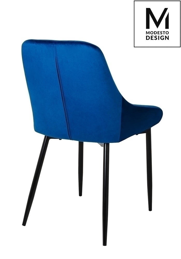 MODESTO krzesło CLOVER ciemny niebieski - welur, metal - obrazek 4