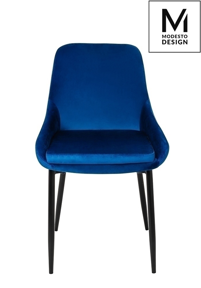 MODESTO krzesło CLOVER ciemny niebieski - welur, metal - obrazek 5