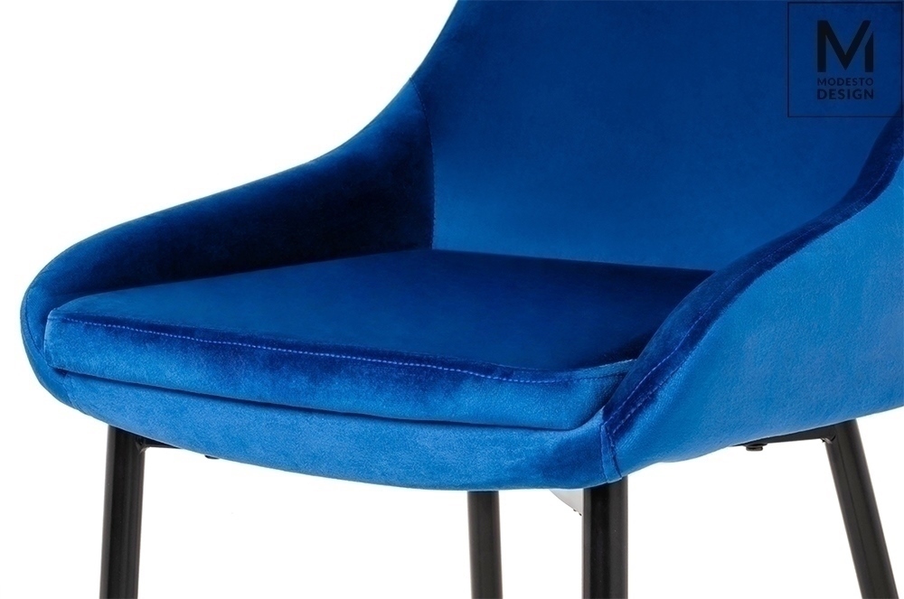 MODESTO krzesło CLOVER ciemny niebieski - welur, metal - obrazek 6