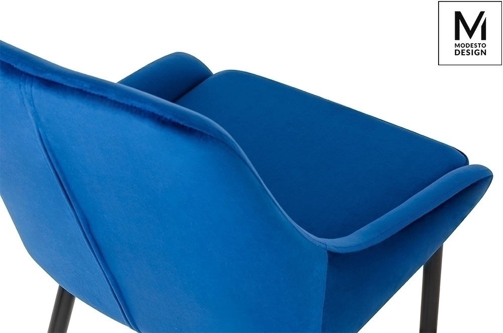 MODESTO krzesło CLOVER ciemny niebieski - welur, metal - obrazek 7