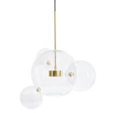 MOOSEE lampa wisząca CAPRI 4 złota - 60 LED, aluminium, szkło
