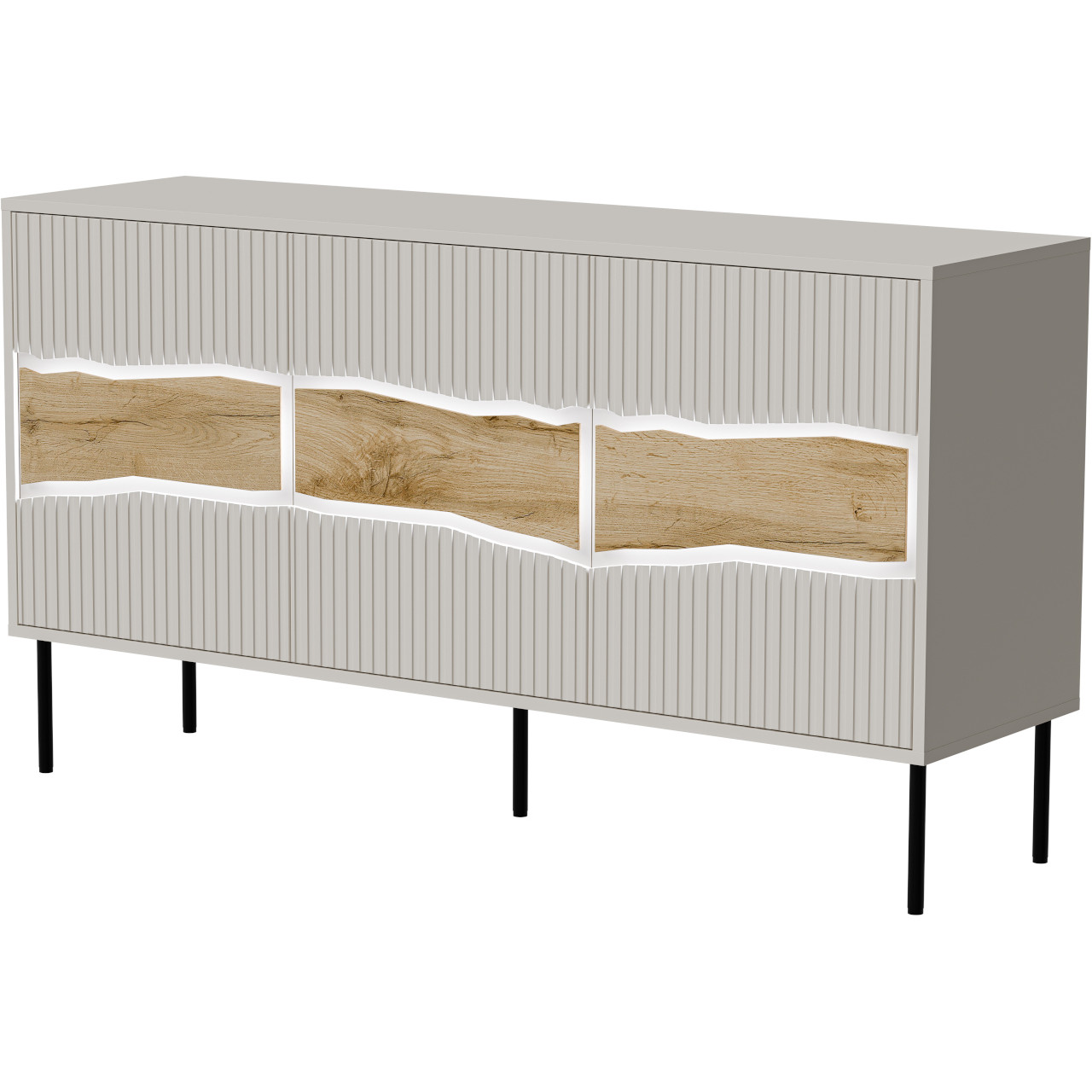 Komoda CONTE 150 3D kaszmir / dąb wotan