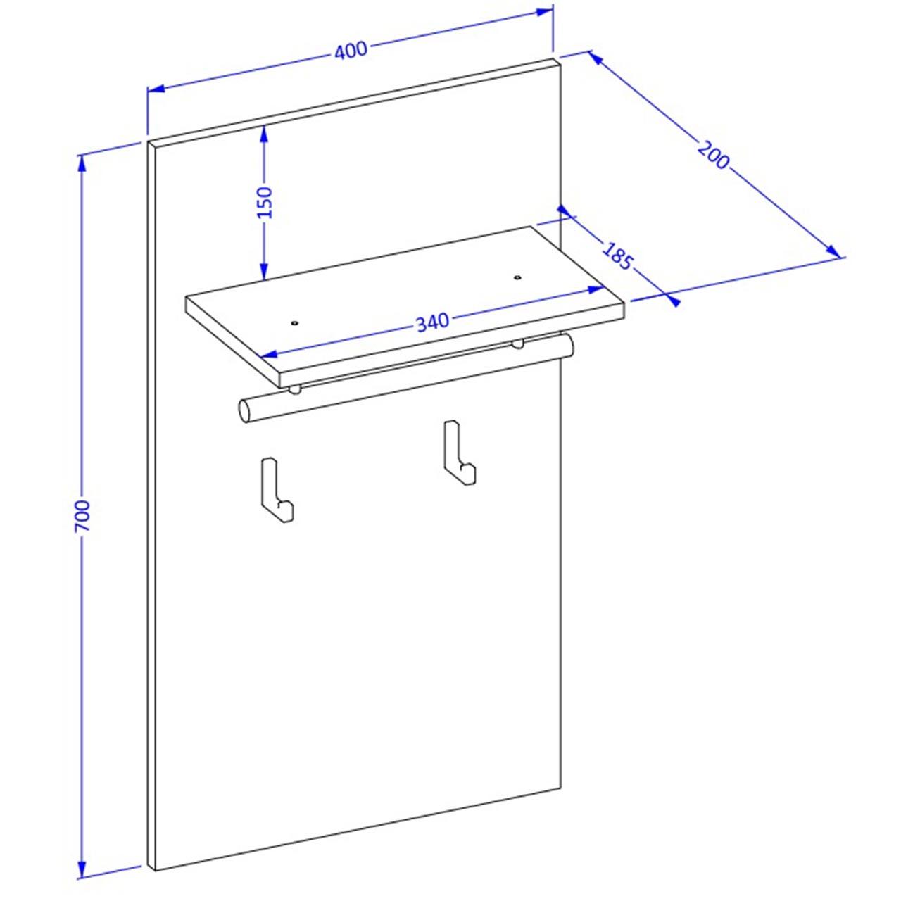 Wieszak CROSI 03 congo / czarny - obrazek 6