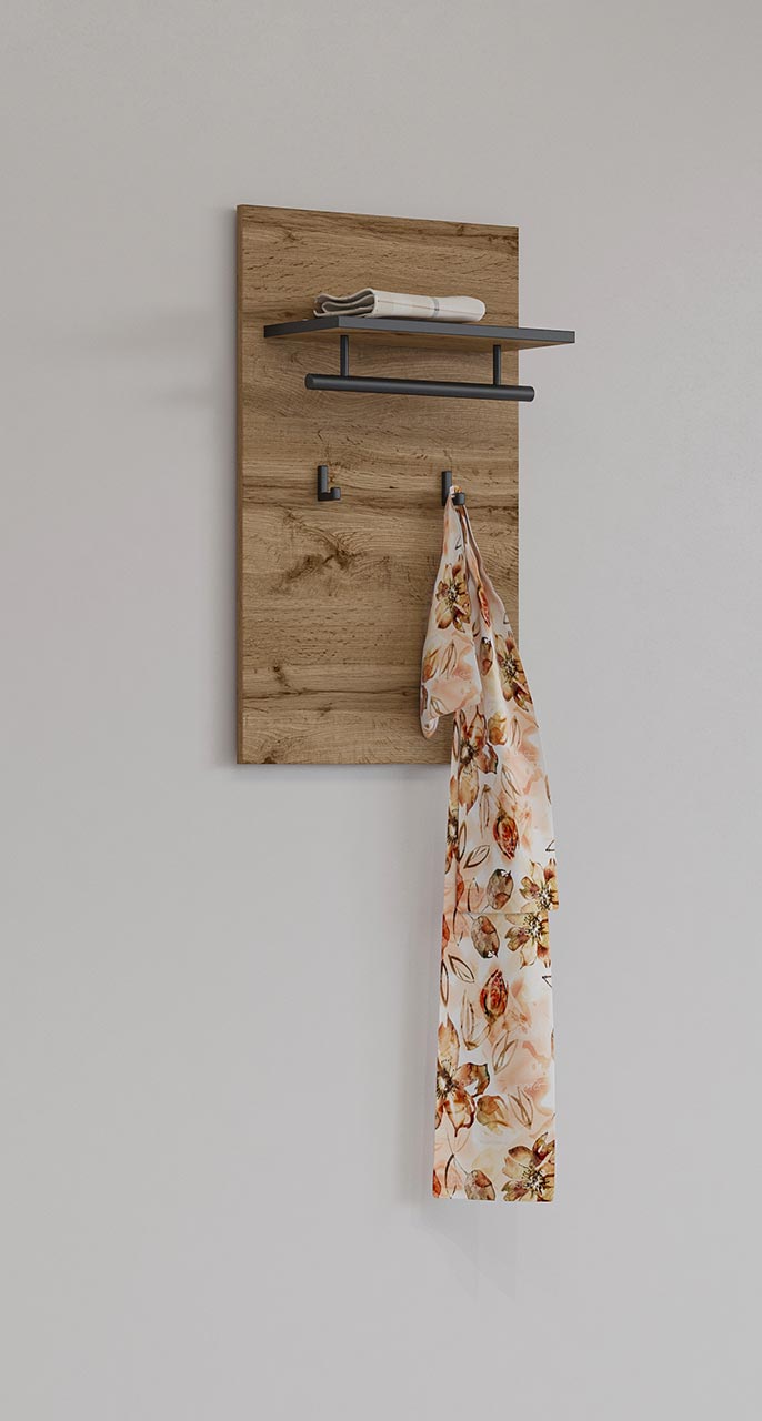 Wieszak CROSI 03 dąb wotan / czarny - obrazek 5