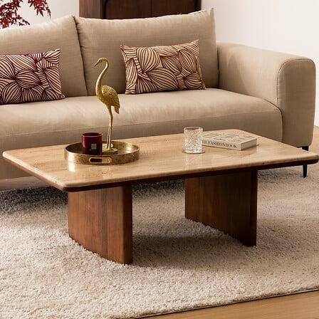 Stolik kawowy Jivan trawertyn - obrazek 8