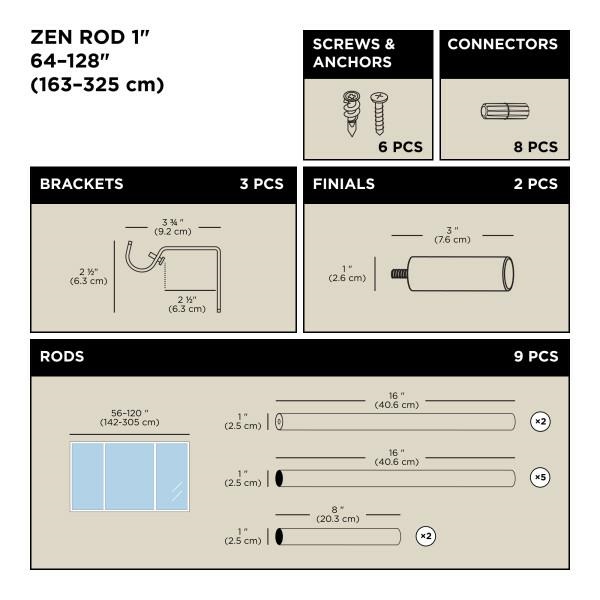 UMBRA karnisz ZEN 163 - 325 cm srebrny - obrazek 10