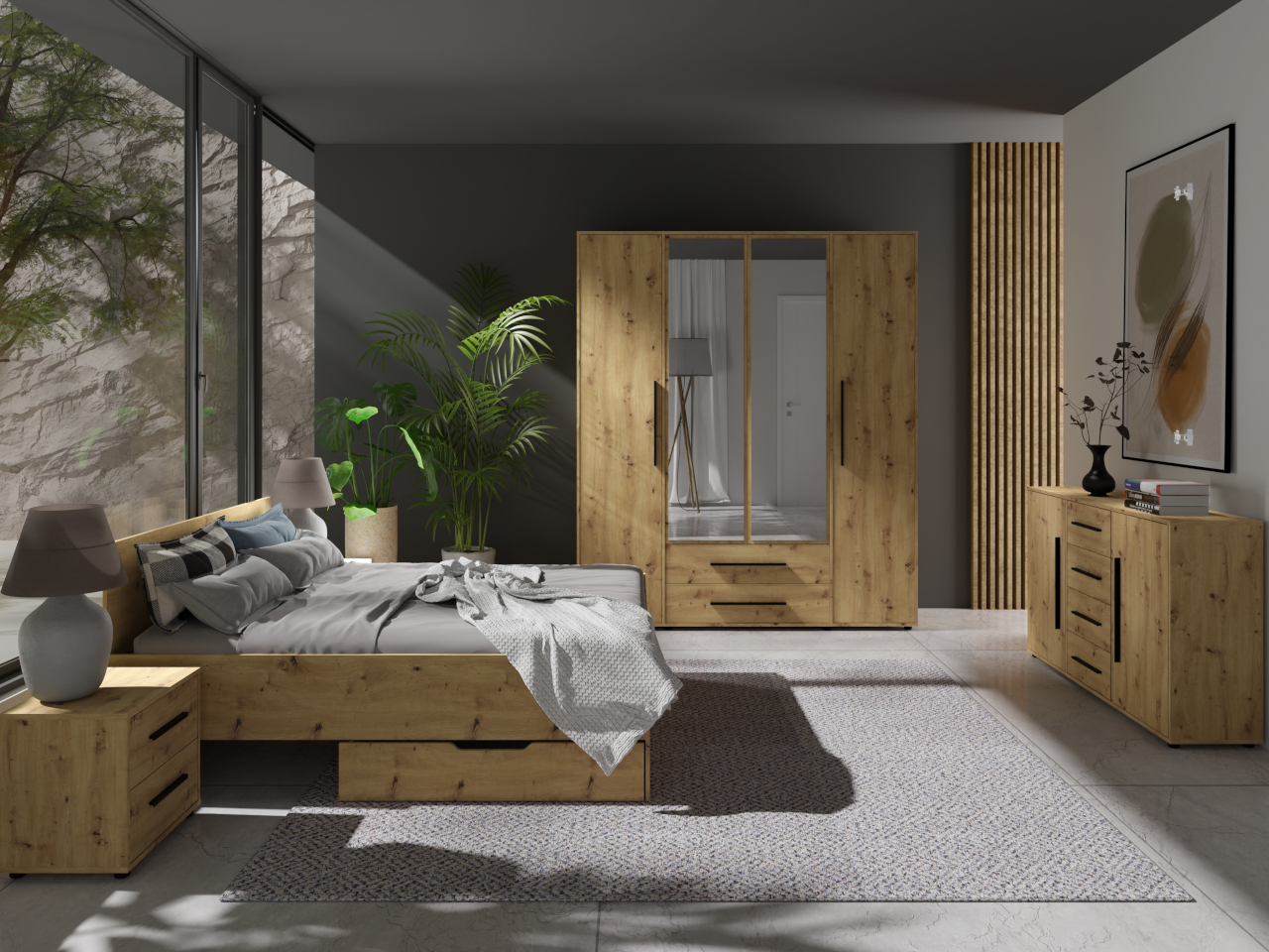 Szafka nocna MAXIS 11 dąb artisan - obrazek 6