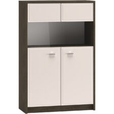 Witryna AVANTI 03 dąb windmill ciemny / kaszmir połysk