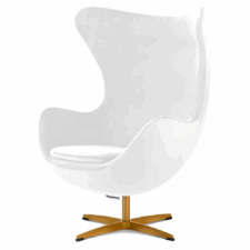 Fotel Jajo Egg Velvet Treviso Biały – luksusowy welurowy fotel z bujaniem i złotą podstawą