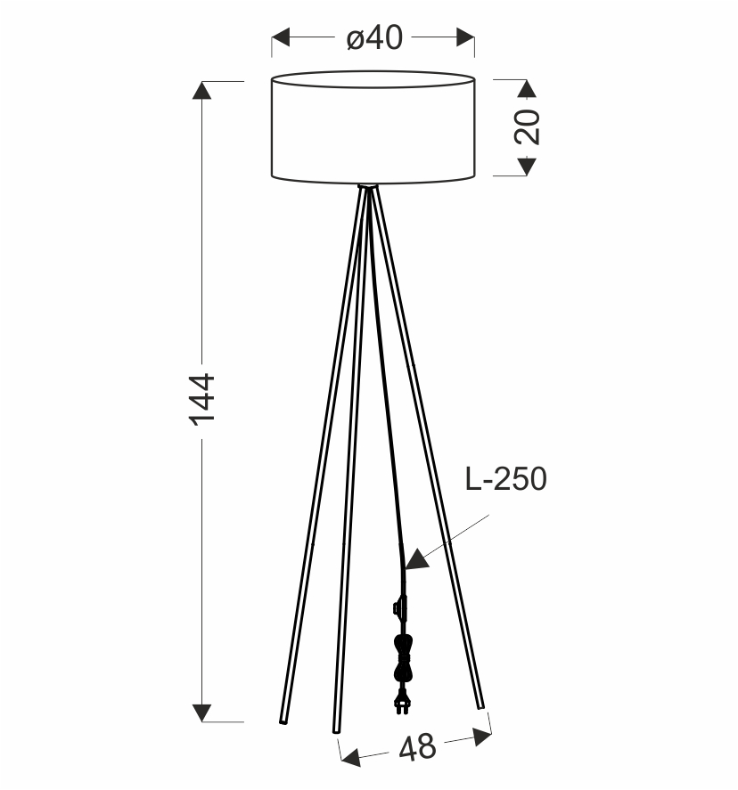 Lampa podłogowa FIANA czarna 1x40W E27 abażur sosnowy naturalny czarny nowoczesna stojąca do salonu sypialni biura oświetlenie dekoracyjne - obrazek 3