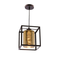 Lampa wisząca LURI 1x40W E27 czarna ze złotym kloszem, nowoczesna lampa sufitowa do salonu, kuchni lub jadalni, elegancki minimalizm