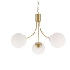 Lampa wisząca Dani złota 3x40W E14 – elegancka oprawa z białym kloszem do salonu i jadalni