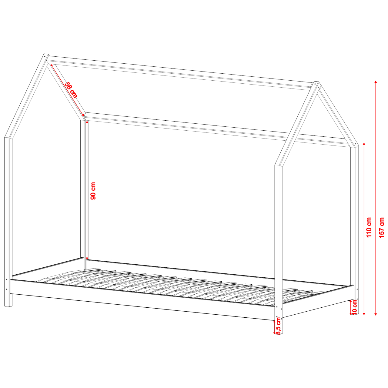 Drewniane łóżko LUKE 80x160 - obrazek 6