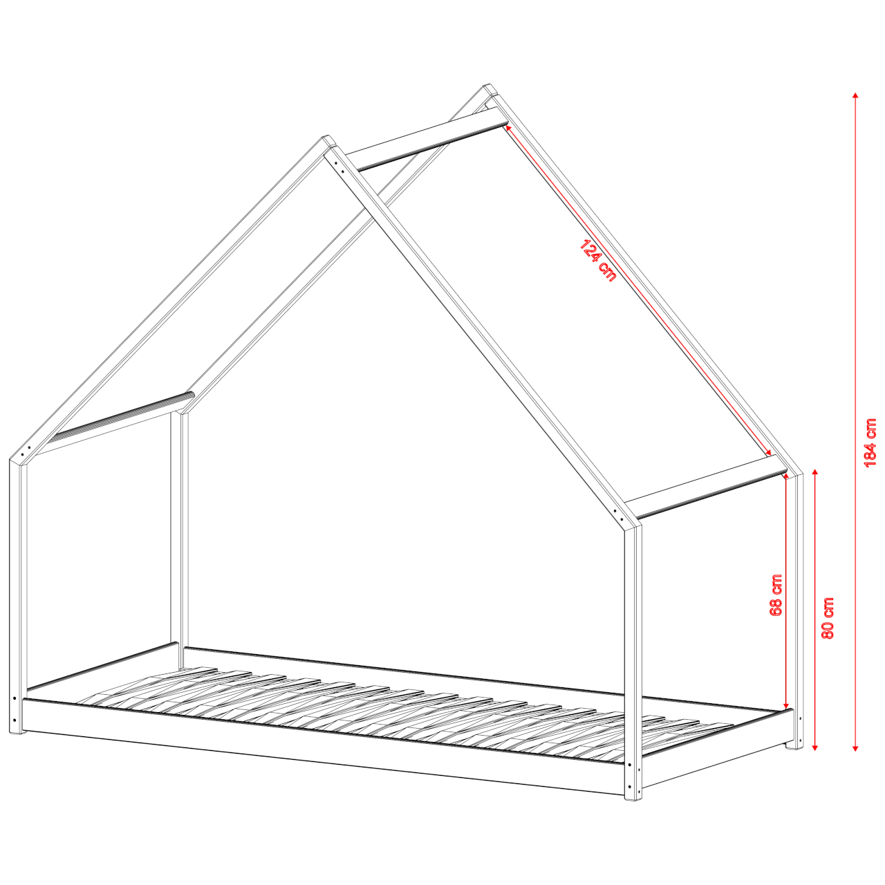 Drewniane łóżko RISMO 100x200 - obrazek 6
