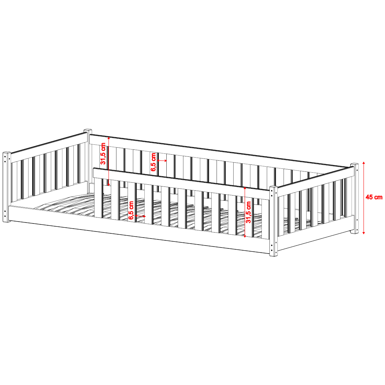Drewniane łóżko TISO 120x200 - obrazek 5
