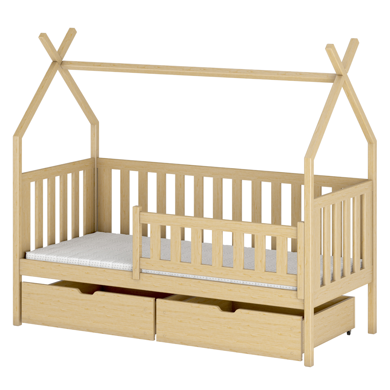 Drewniane łóżko BASIM 80x180 - obrazek 3