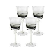 KARE komplet 4 kieliszków do czerwonego wina MIMI 21 cm szary