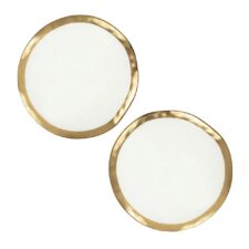 KARE komplet 2 talerzy BELL 38 cm biało-złoty