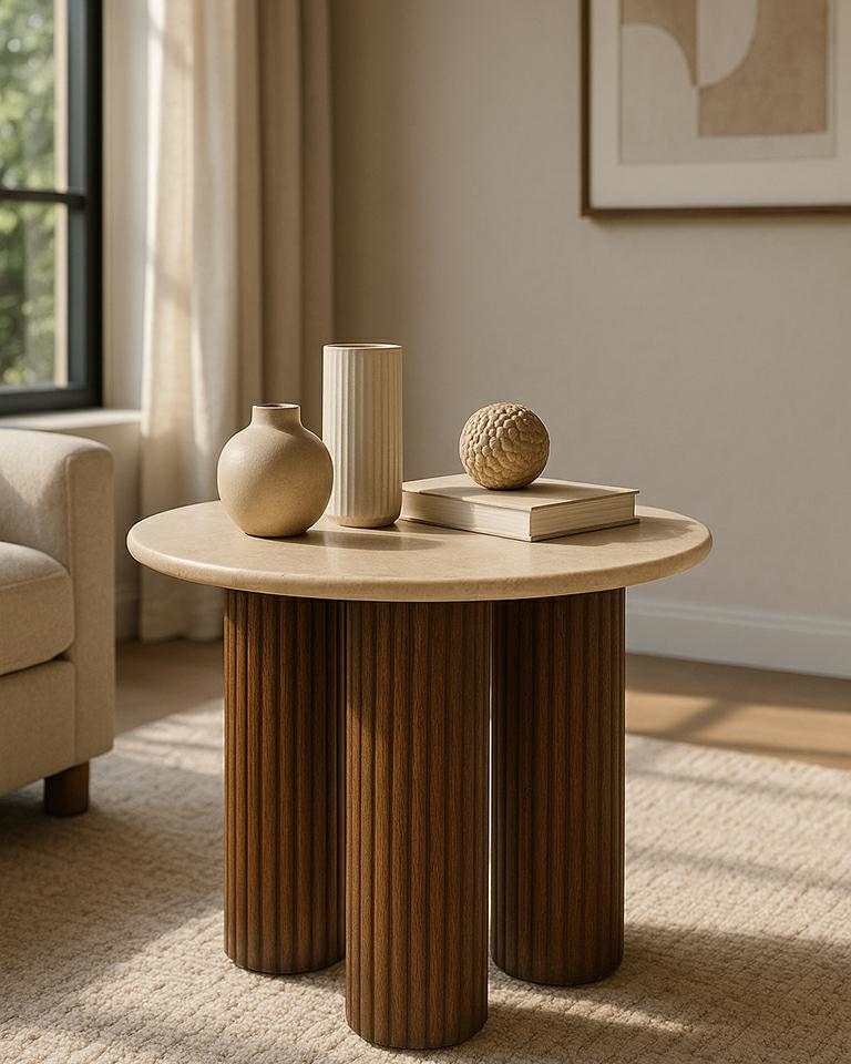 MaMaison stolik RAGNO marmur / drewno - obrazek 5