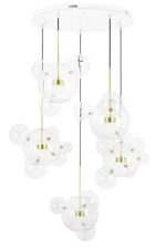 MOOSEE Lampa wisząca CAPRI DISC 5 złota - 300 LED, aluminium, szkło