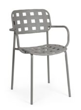 BIZZOTTO krzesło ogrodowe CLOVER ARM szare