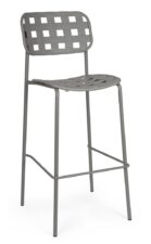 BIZZOTTO krzesło barowe ogrodowe CLOVER szare