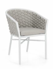 BIZZOTTO krzesło ogrodowe MARGALIDA białe / szare