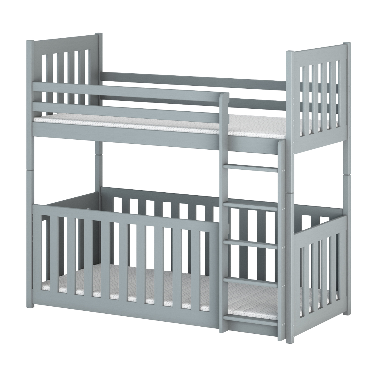 Drewniane łóżko piętrowe RIC 80x180 sosna z drabinką i stelażem - obrazek 4