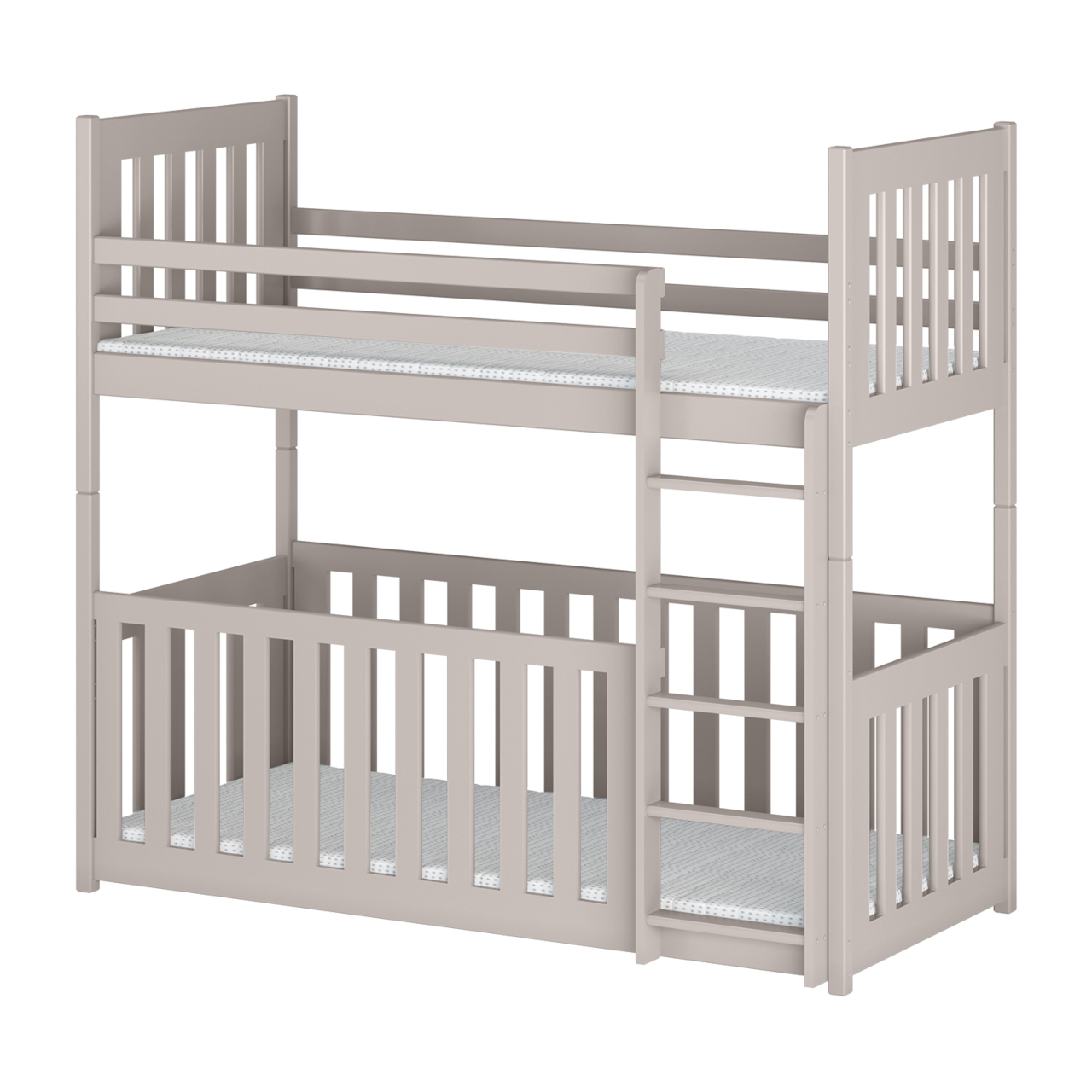 Drewniane łóżko piętrowe RIC 80x180 sosna z drabinką i stelażem - obrazek 6