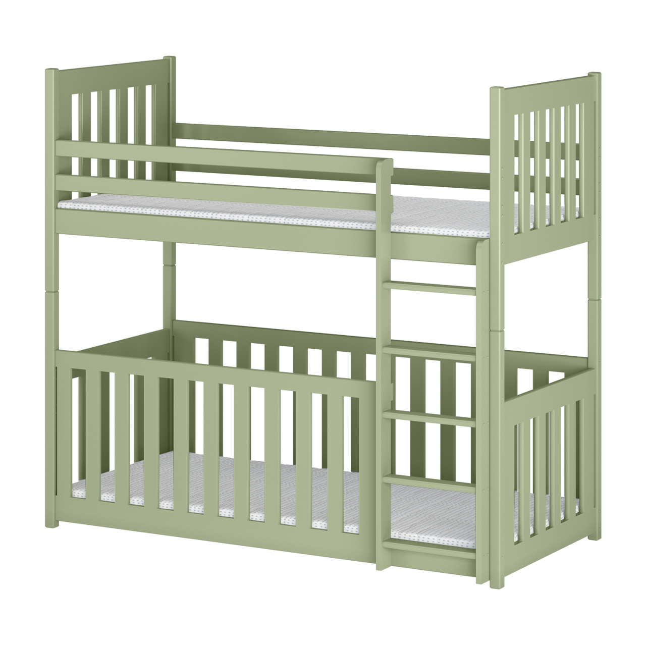 Drewniane łóżko piętrowe RIC 80x180 sosna z drabinką i stelażem - obrazek 7