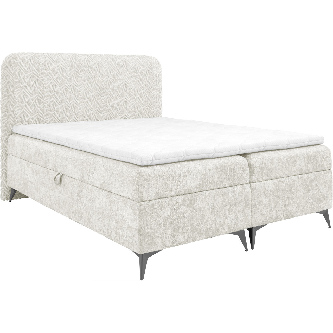 Łóżko kontynentalne FENRIR 180x200 z pojemnikiem na pościel – hotelowy standard, tkaniny premium SEMPRe + TRENZA 05