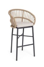 BIZZOTTO krzesło barowe ogrodowe ODIVELAS beżowe