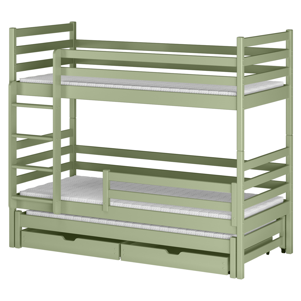 Drewniane łóżko piętrowe potrójne LUK 90x200 - obrazek 7