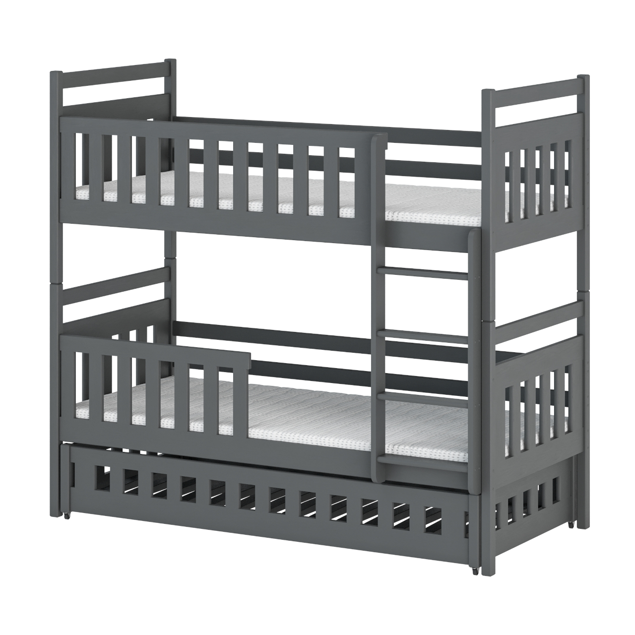 Drewniane łóżko piętrowe potrójne WILO 80x160 - obrazek 5