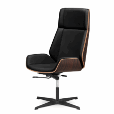 Fotel Biurowy Timo High Czarna skóra (podstawa stała) Ebony Skóra ekologiczna Czarna
