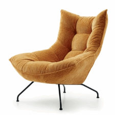 Stylowy fotel Vansbro ML Velvet miodowy do salonu