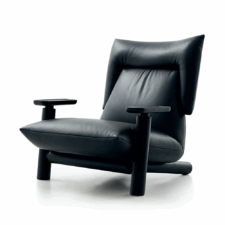 Komfortowy Fotel Wypoczynkowy Skien ML Czarny Skóra Ekologiczna do Salonu
