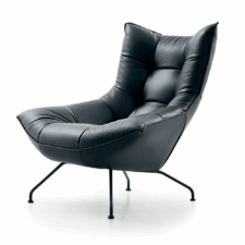 Fotel Ekologiczna Skóra Vansbro ML – Czarny Design do Nowoczesnych Wnętrz