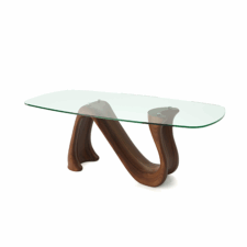 Stół Mistra WD drewniany nowoczesny szklany blat 220x100