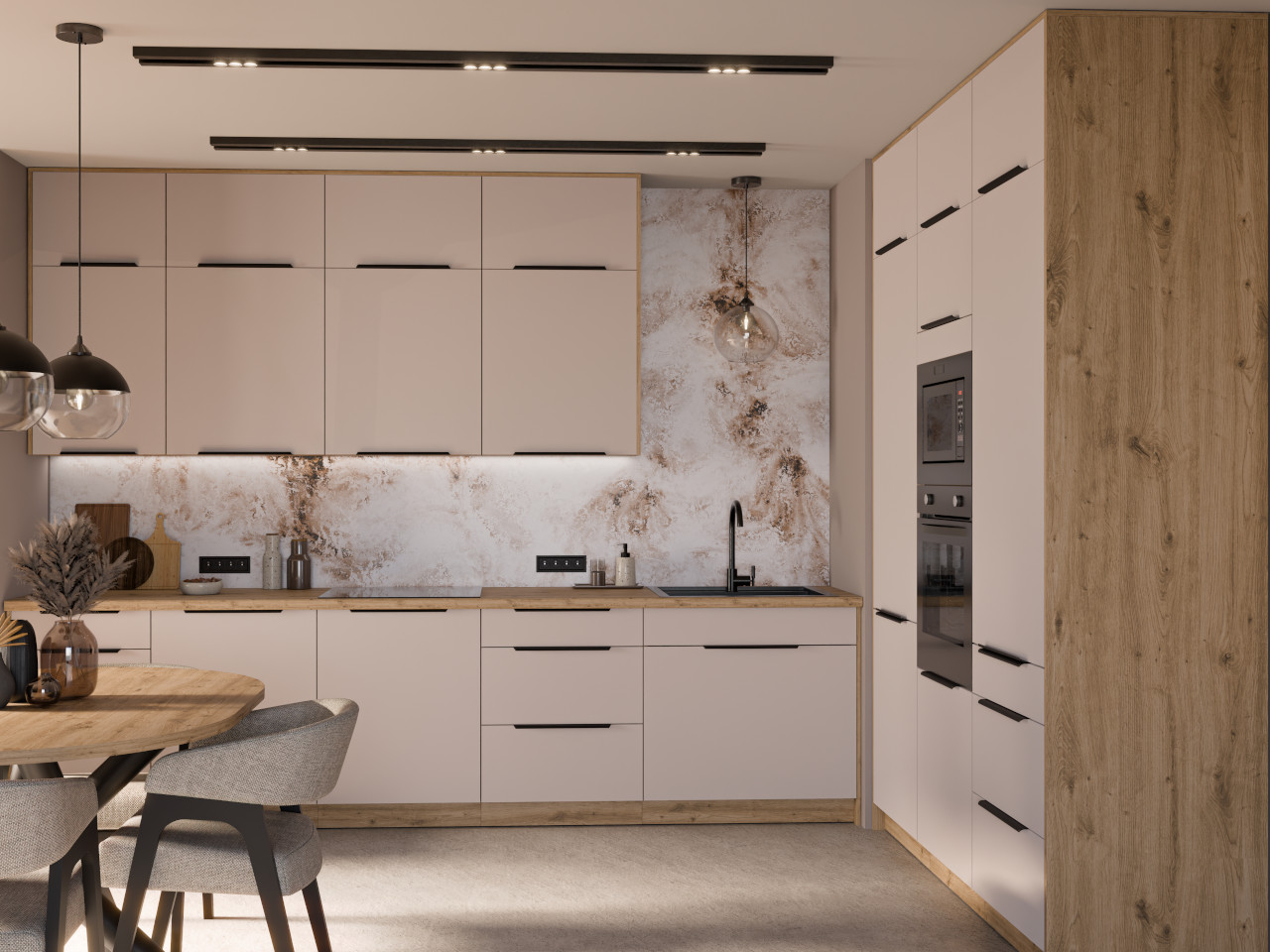 Słupek kuchenny 60 IBARA 40 dąb artisan / kaszmir - obrazek 5