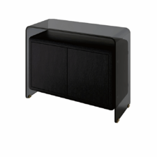 Komoda Dalen szklana nowoczesna WD Czarny dąb