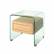 Stege stolik boczny szklany nowoczesny WD Jasny dąb