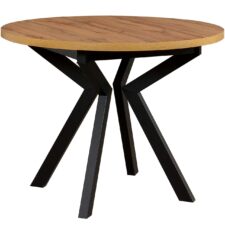 Stół okrągły bukowy Rotondo DS58 w kolorze artisan laminat / czarny