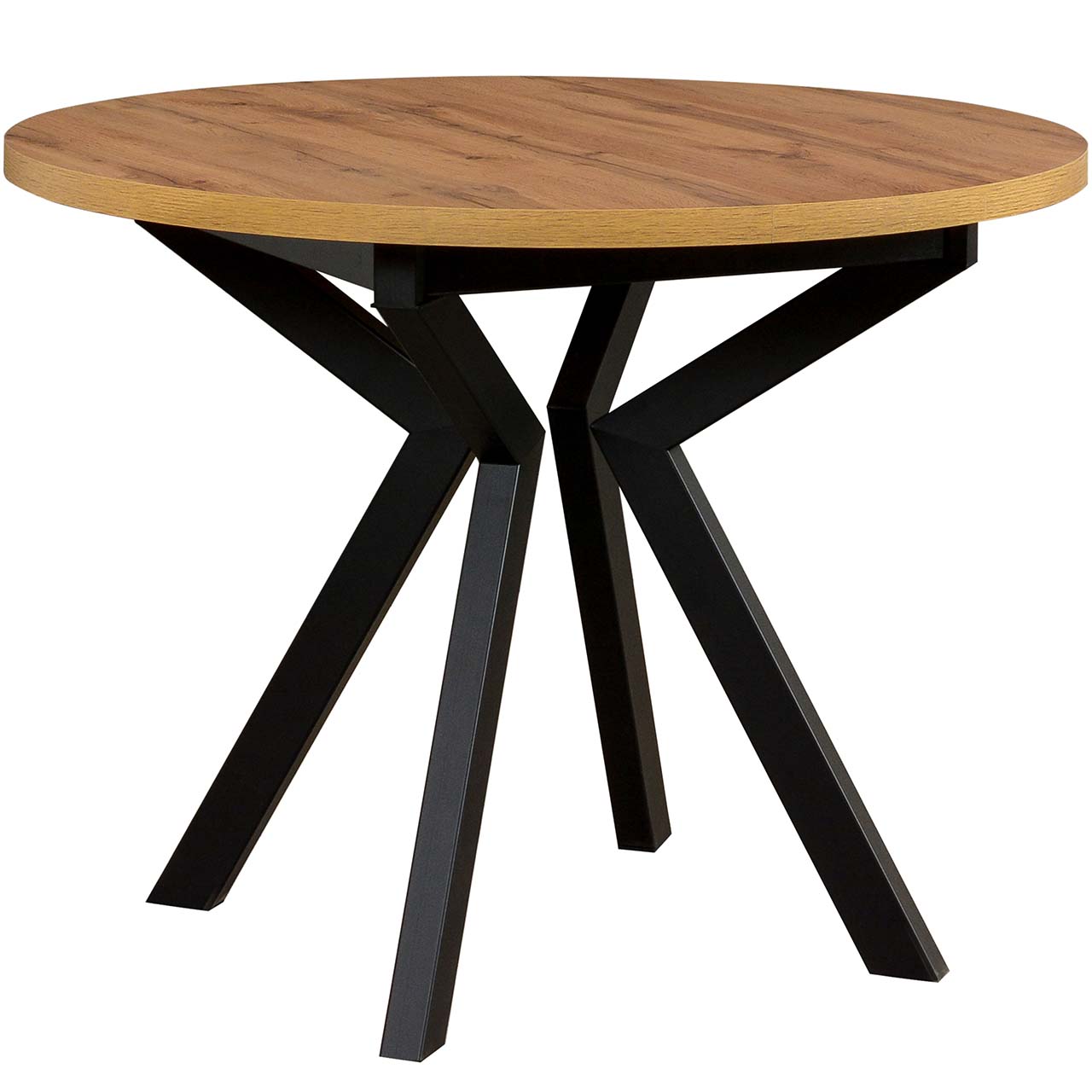 Stół okrągły bukowy Rotondo DS58 w kolorze artisan laminat / czarny