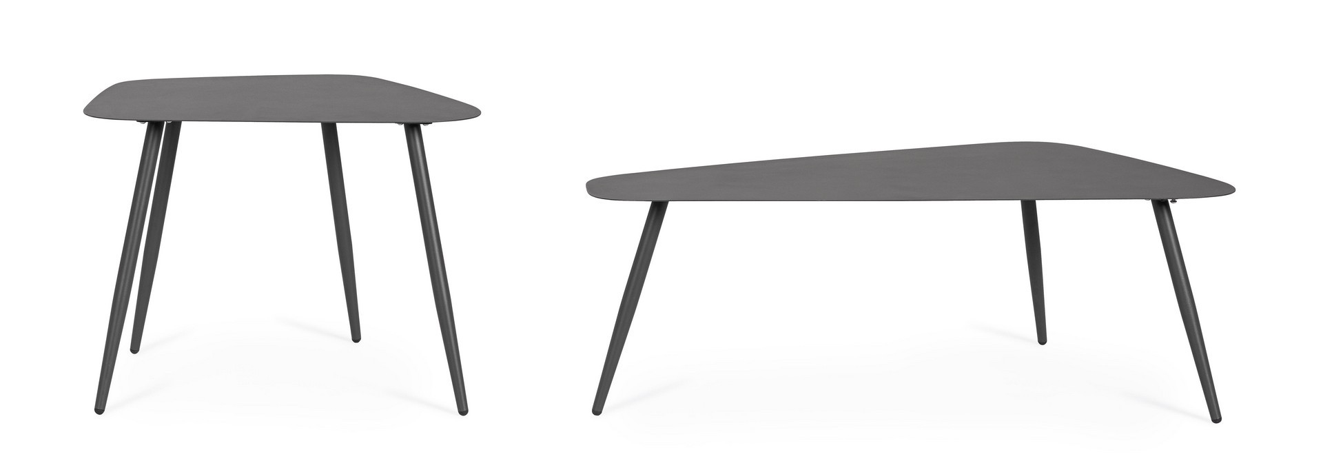 BIZZOTTO zestaw stolików ogrodowych YVONNE FLARED szary - obrazek 3