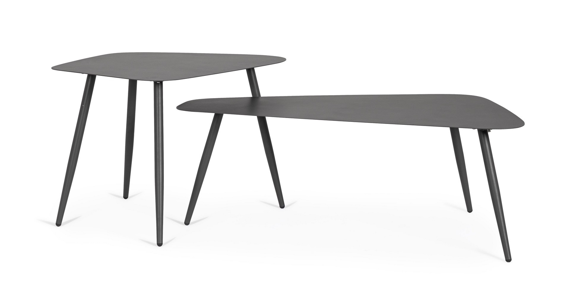 BIZZOTTO zestaw stolików ogrodowych YVONNE FLARED szary - obrazek 4